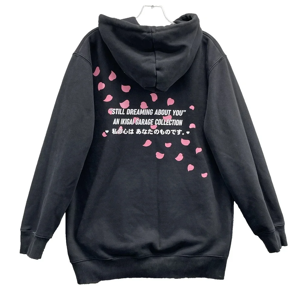 Ikigai Garage Hoodie Large Japanese Streetwear Anime Dream Streetwear Y2k Skate